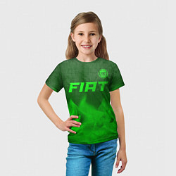 Футболка детская Fiat - green gradient посередине, цвет: 3D-принт — фото 2