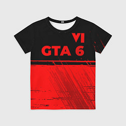 Футболка детская GTA 6 - red gradient посередине, цвет: 3D-принт