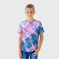 Футболка детская Вода и розовая абстракция, цвет: 3D-принт — фото 2