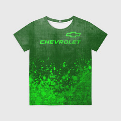 Футболка детская Chevrolet - green gradient посередине, цвет: 3D-принт