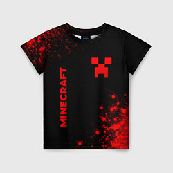 Футболка детская Minecraft - red gradient вертикально, цвет: 3D-принт