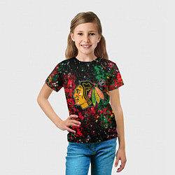 Футболка детская Chicago Blackhawks NHL black, цвет: 3D-принт — фото 2