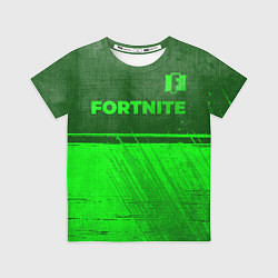 Футболка детская Fortnite - green gradient посередине, цвет: 3D-принт