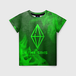 Футболка детская The Sims - green gradient, цвет: 3D-принт