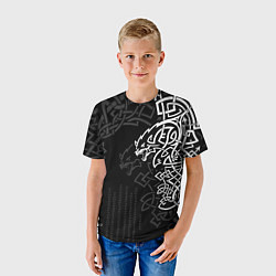 Футболка детская Волки верные спутники Одина, цвет: 3D-принт — фото 2
