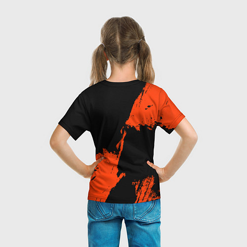 Детская футболка Анахайм Дакс - оранжевая краска / 3D-принт – фото 6