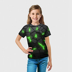 Футболка детская Зеленая неоновая броня, цвет: 3D-принт — фото 2