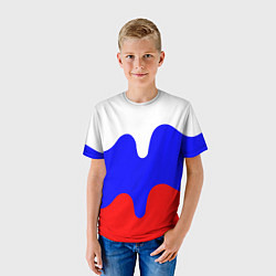 Футболка детская Патриот - флаг, цвет: 3D-принт — фото 2