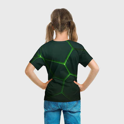 Детская футболка Зеленые нано плиты / 3D-принт – фото 6