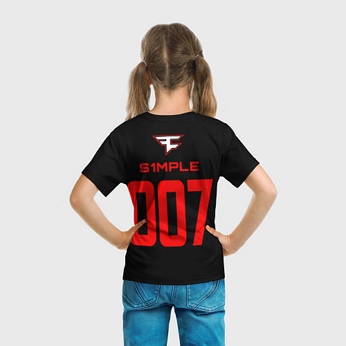 Детская футболка FaZe Clan - S1mple 007 / 3D-принт – фото 6