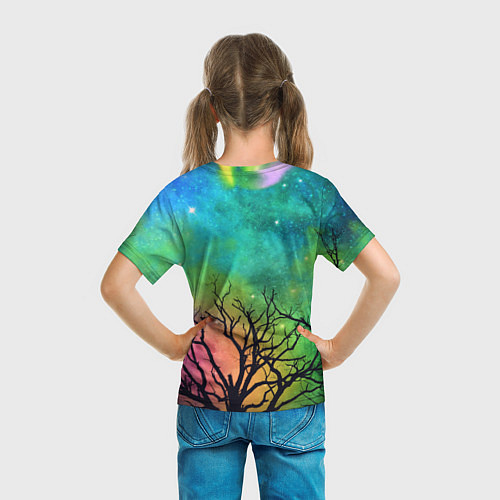 Детская футболка Bones без зрачков держит череп в руках / 3D-принт – фото 6