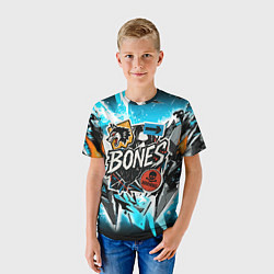 Футболка детская Bones логотип в стиле стикеров, цвет: 3D-принт — фото 2