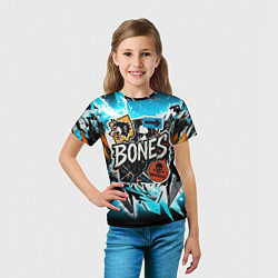 Футболка детская Bones логотип в стиле стикеров, цвет: 3D-принт — фото 2
