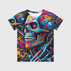 Футболка детская Cyber skull - pattern, цвет: 3D-принт
