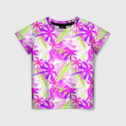 Футболка детская Palm tree pink, цвет: 3D-принт