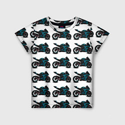 Футболка детская Motorbike blue, цвет: 3D-принт
