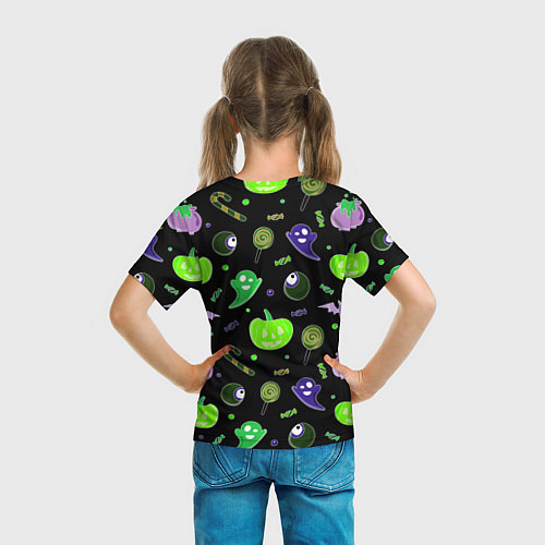 Детская футболка Halloween black pumpkin pattern / 3D-принт – фото 6