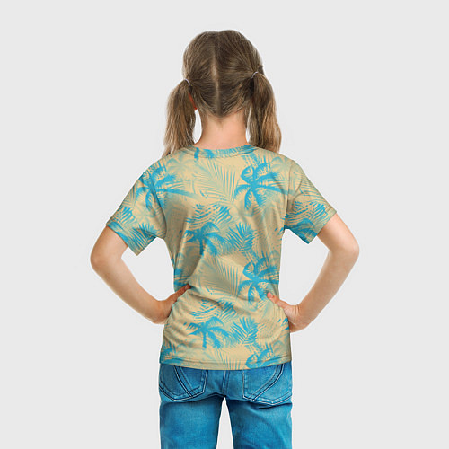 Детская футболка Palm light blue beige / 3D-принт – фото 6