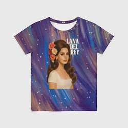 Футболка детская Lana Del Rey с цветами в волосах, цвет: 3D-принт