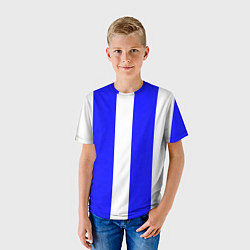 Футболка детская Color white blue line, цвет: 3D-принт — фото 2