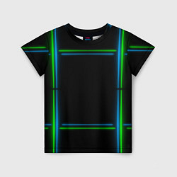 Футболка детская Neon green light blue, цвет: 3D-принт