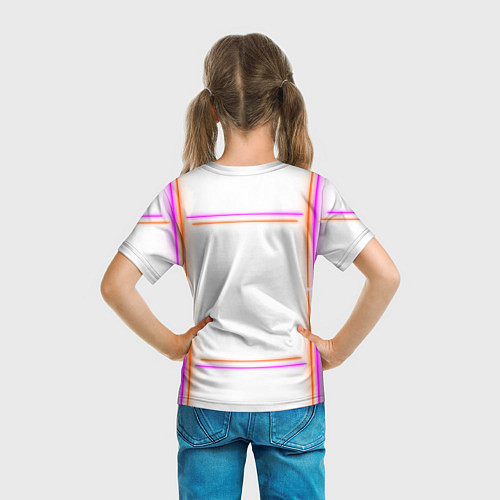 Детская футболка Neon white orange pink / 3D-принт – фото 6