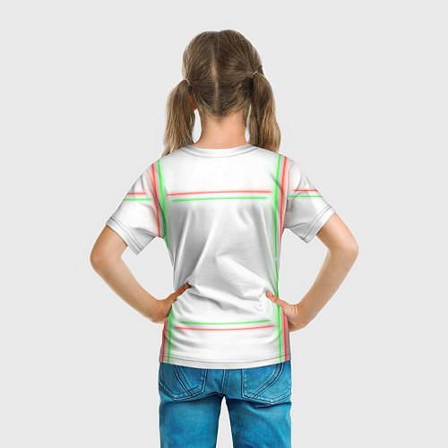 Детская футболка Neon light green red / 3D-принт – фото 6
