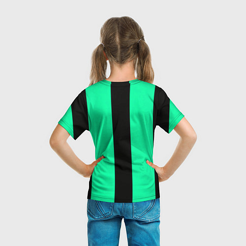 Детская футболка Color turquoise black line / 3D-принт – фото 6