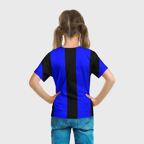 Детская футболка Color blue black stripes / 3D-принт – фото 6