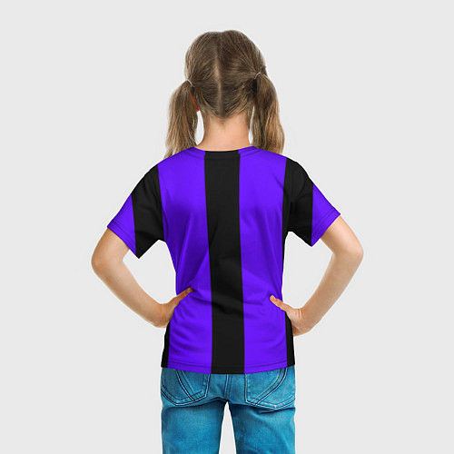 Детская футболка Color purple black stripes / 3D-принт – фото 6