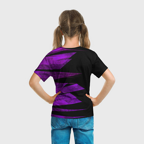 Детская футболка Color purple black stripes / 3D-принт – фото 6