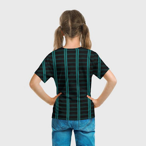 Детская футболка Color blue dark stripe / 3D-принт – фото 6