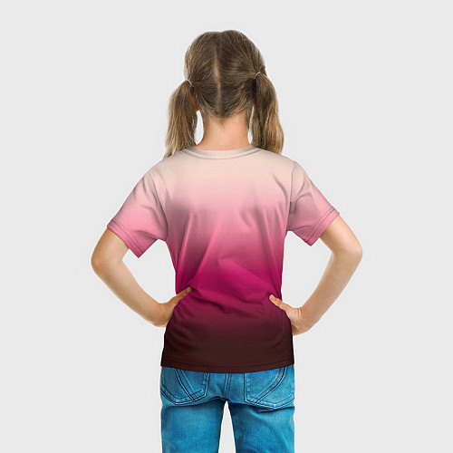 Детская футболка Градиент transcendent pink омбре / 3D-принт – фото 6