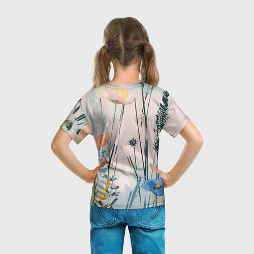 Детская футболка Цветы полевые / 3D-принт – фото 6