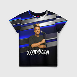 Футболка детская XXXTentacion с микрофоном довольный, цвет: 3D-принт