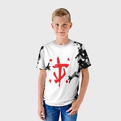 Футболка детская Doom лого камуфляж текстура, цвет: 3D-принт — фото 2