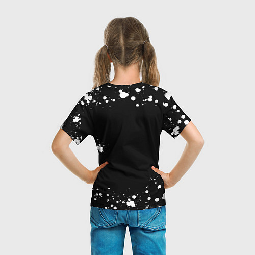 Детская футболка Doom брызги белых красок / 3D-принт – фото 6