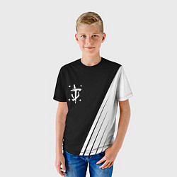 Футболка детская Doom white geometry, цвет: 3D-принт — фото 2
