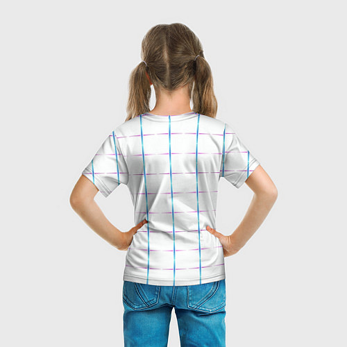 Детская футболка Color white blue stripes / 3D-принт – фото 6