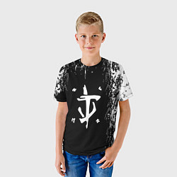 Футболка детская Doom краска белая текстура, цвет: 3D-принт — фото 2