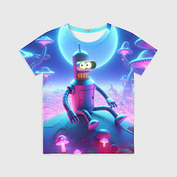 Футболка детская Bender bending robot on the amazing neon mushroom, цвет: 3D-принт