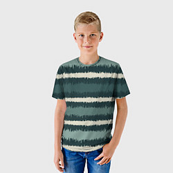 Футболка детская Полосы зигзагообразные зеленые, цвет: 3D-принт — фото 2