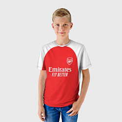 Футболка детская Арсенал Лондон домашняя форма 2025 2026, цвет: 3D-принт — фото 2