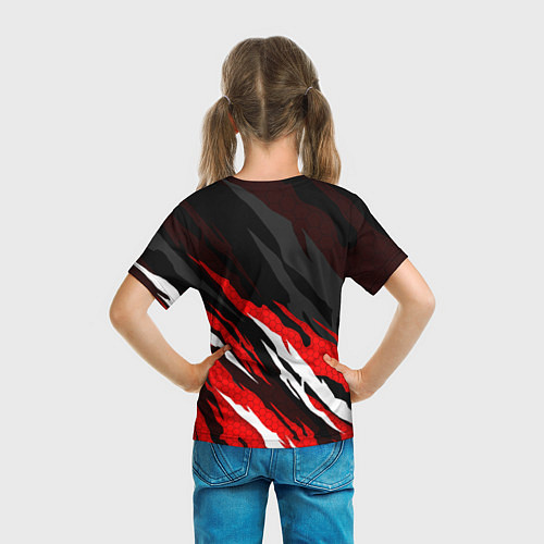 Детская футболка Umbrella - красное пламя / 3D-принт – фото 6