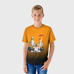 Футболка детская Механик Бендер и пилот формулы 1 Фрай, цвет: 3D-принт — фото 2