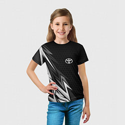 Футболка детская Toyota - монохром, цвет: 3D-принт — фото 2