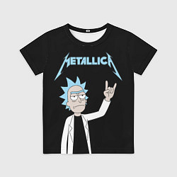 Футболка детская Metallica и Рик рокер из Рик и Морти, цвет: 3D-принт