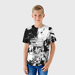 Футболка детская Liverpool краски текстура, цвет: 3D-принт — фото 2