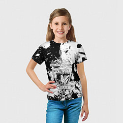 Футболка детская Liverpool краски текстура, цвет: 3D-принт — фото 2