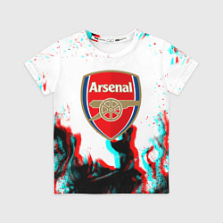 Футболка детская Arsenal огонь глитч, цвет: 3D-принт